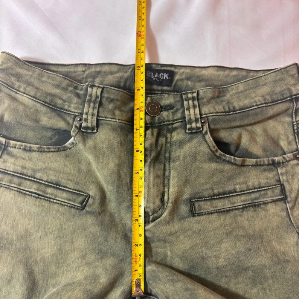 CJ Black Premium Mens Skinny Jeans Distressed Moto Biker Pants Green Sz 28x30